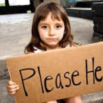 child with sign child with sign