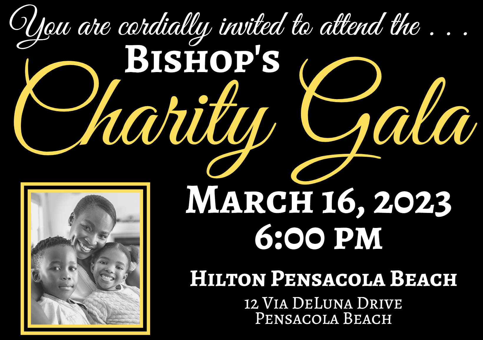2023 Bishop's Charity Gala Website Banner